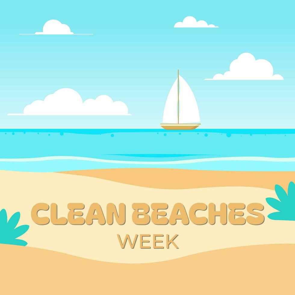 vecteur illustration pour nettoyer des plages la semaine sur juillet 1