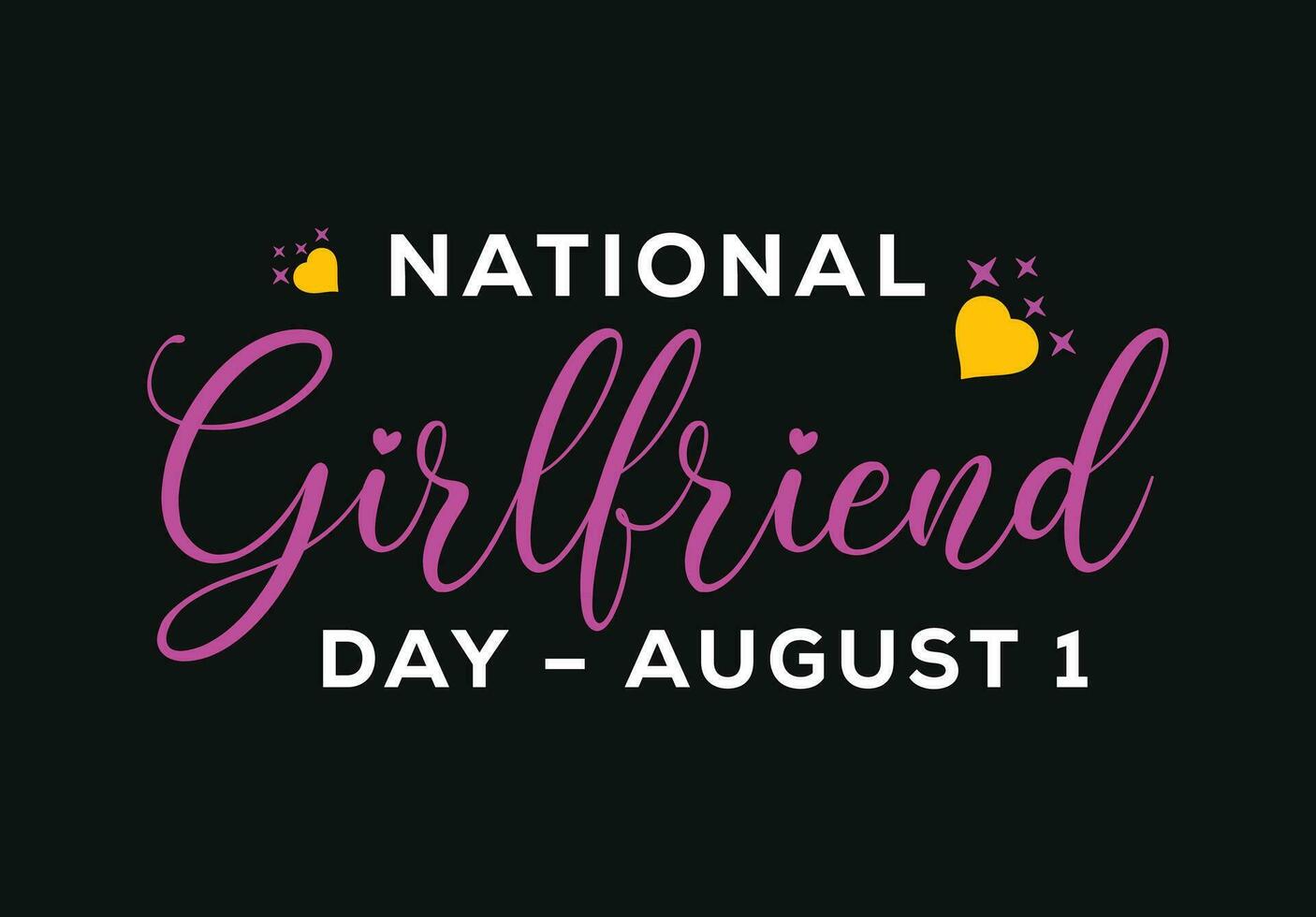 nationale copines journée. août 1, nationale petite amie journée vecteur