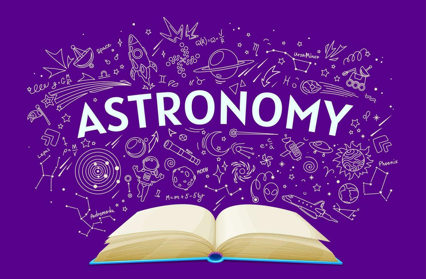 astronomie cahier de texte sur école tableau noir Contexte vecteur