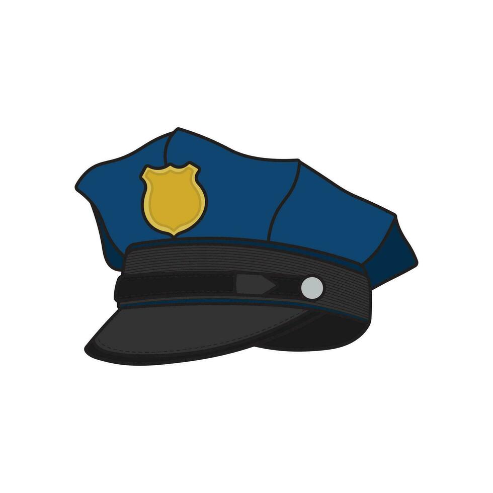 des gamins dessin vecteur illustration policier chapeau. loi officier casquette plat dessin animé isolé