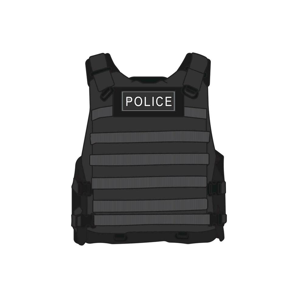 des gamins dessin vecteur illustration police blindé gilet plat dessin animé isolé