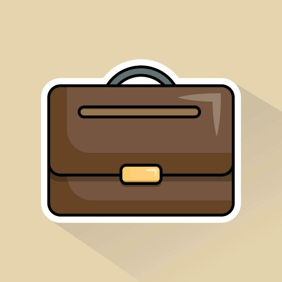 illustration vecteur de marron valise dans plat conception