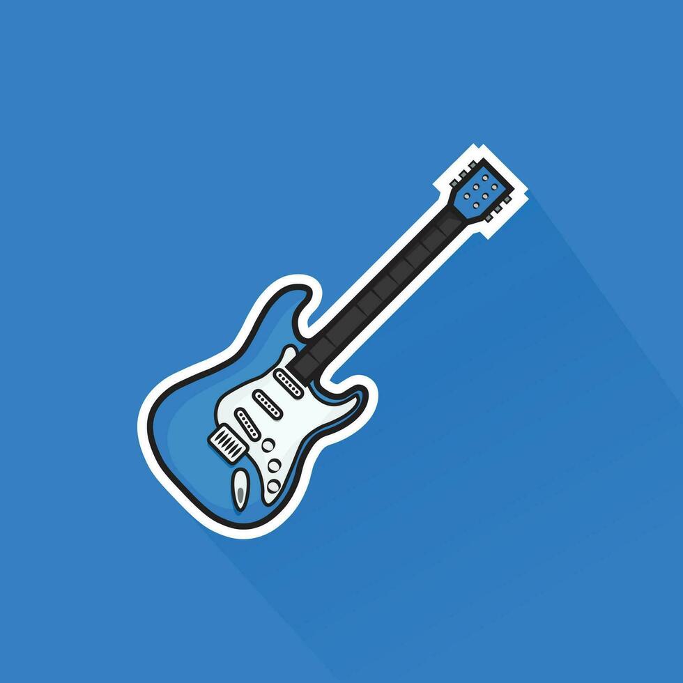 illustration de bleu électrique guitare dans plat conception vecteur