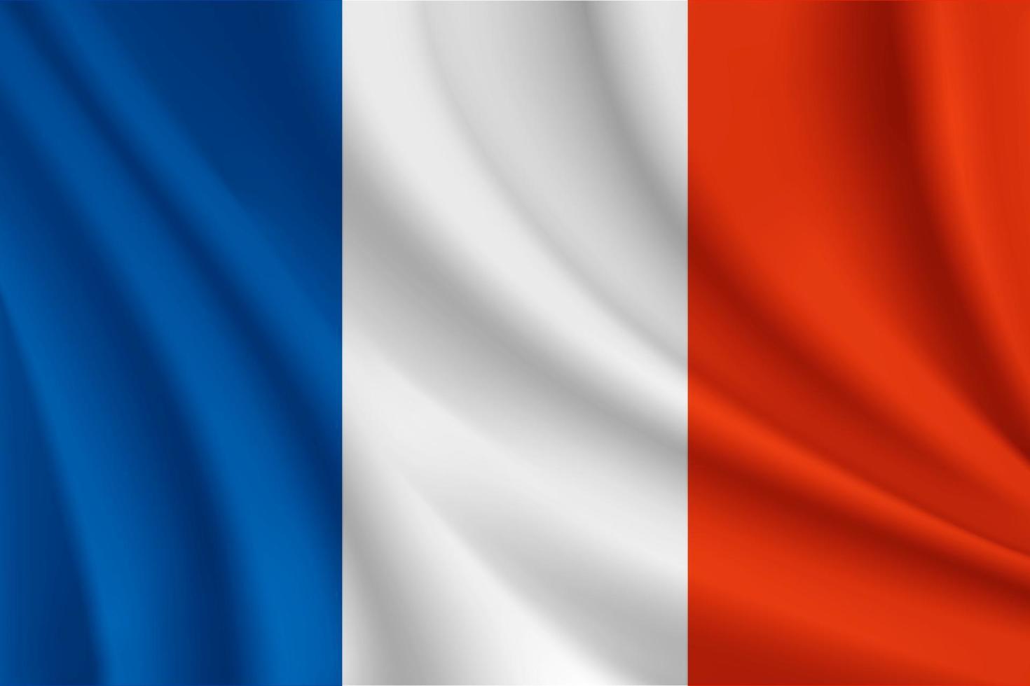 vecteur de drapeau ondulé réaliste français