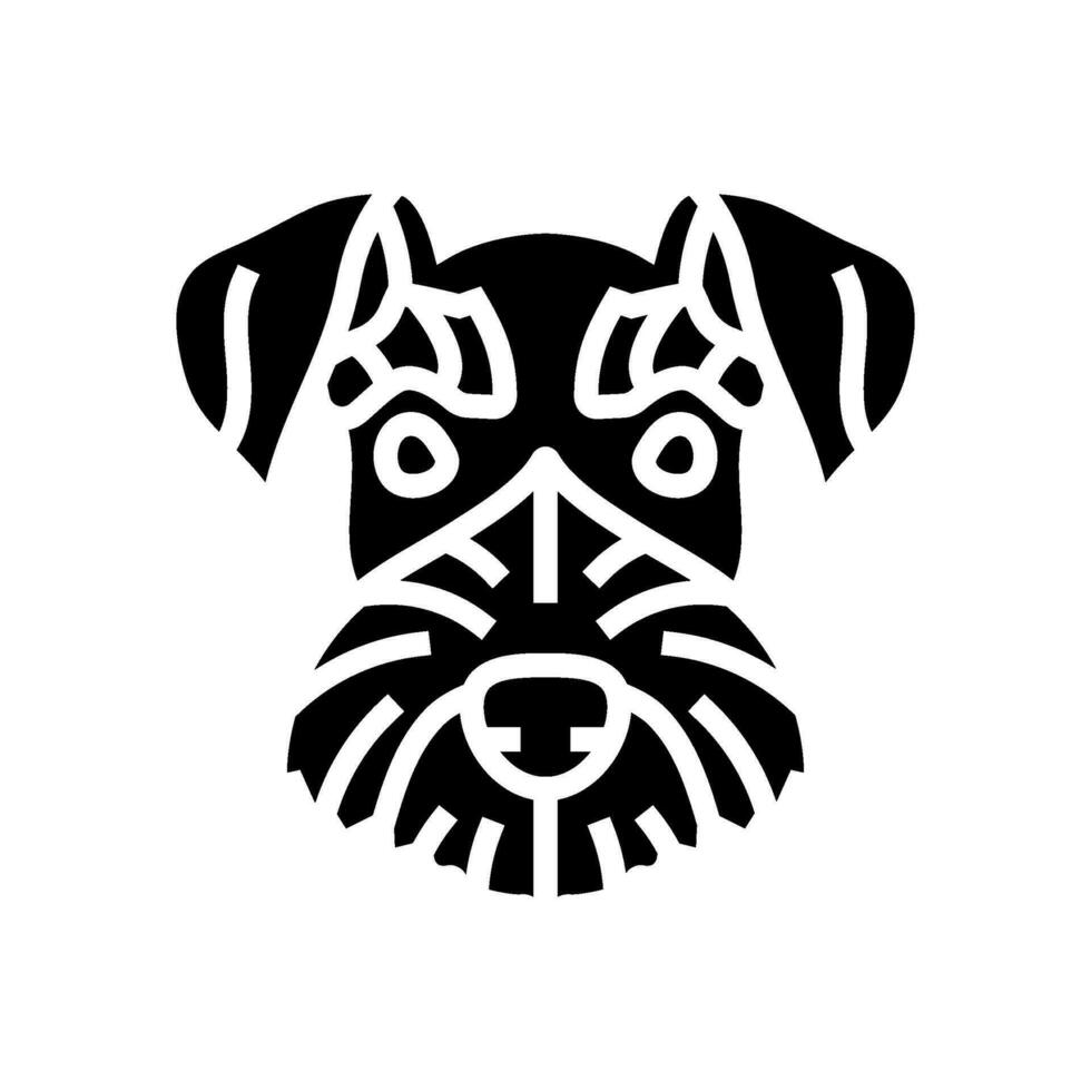 miniature schnauzer chien chiot animal de compagnie glyphe icône vecteur illustration