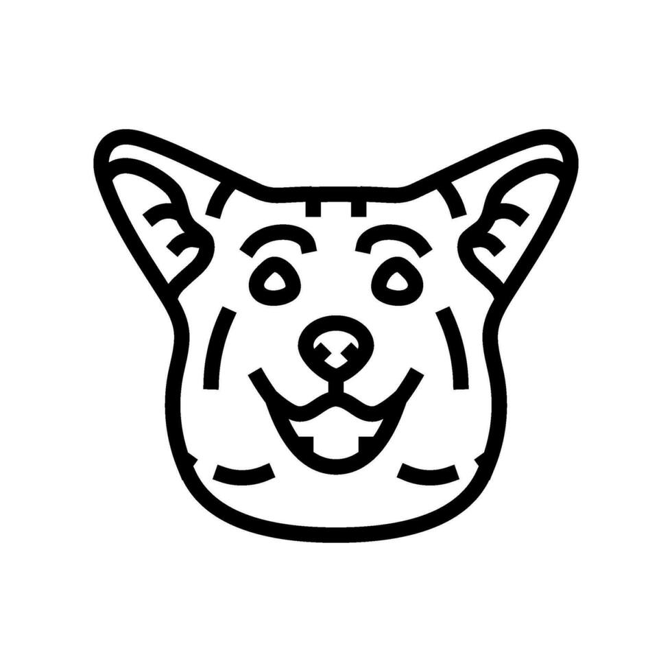 pembroke gallois corgi chien chiot animal de compagnie ligne icône vecteur illustration