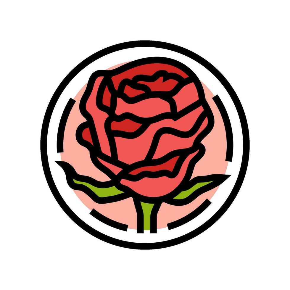 Rose cosmétique plante Couleur icône vecteur illustration