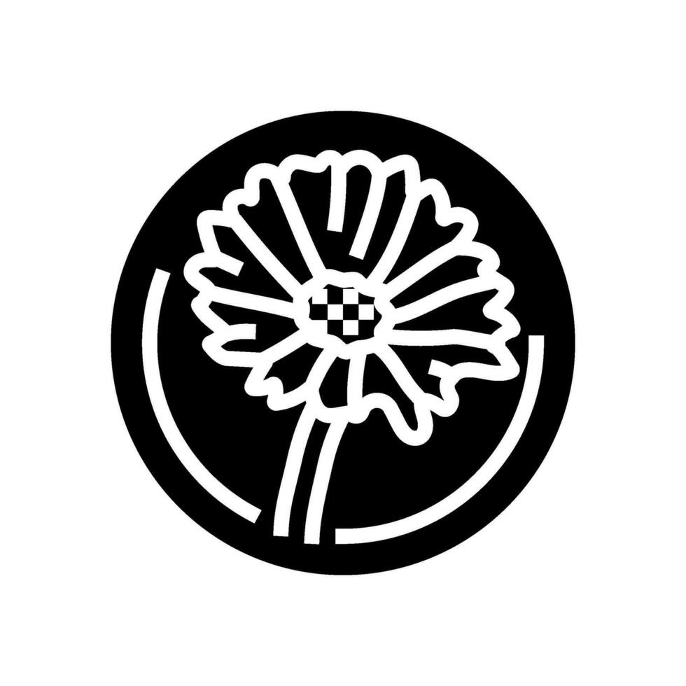 calendula cosmétique plante glyphe icône vecteur illustration