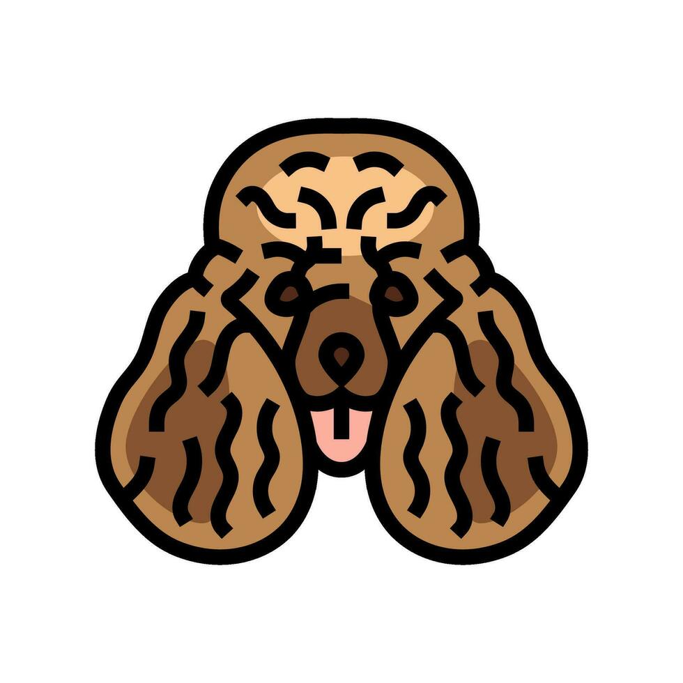 caniche chien chiot animal de compagnie Couleur icône vecteur illustration
