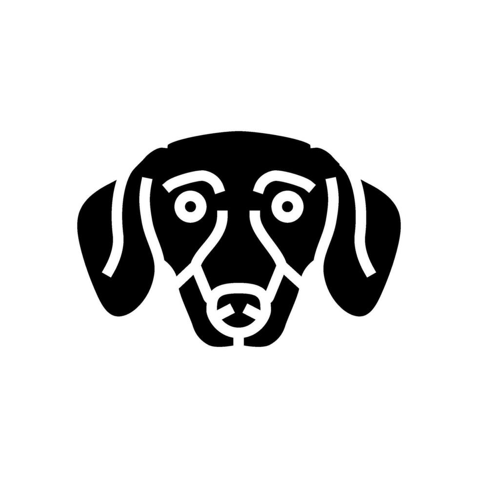 teckel chien chiot animal de compagnie glyphe icône vecteur illustration