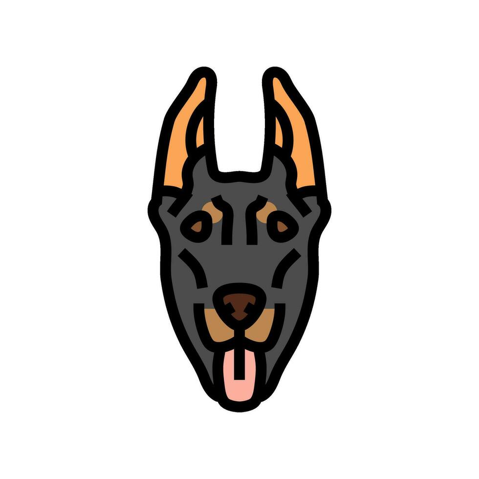 doberman pinscher chien chiot animal de compagnie Couleur icône vecteur illustration