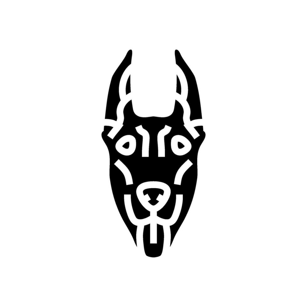 doberman pinscher chien chiot animal de compagnie glyphe icône vecteur illustration