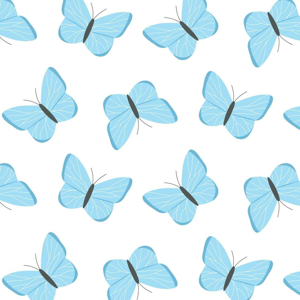 des gamins sans couture modèle avec papillons. vecteur illustration. papillon impression dans dessiné à la main style. mignonne modèle avec insectes.