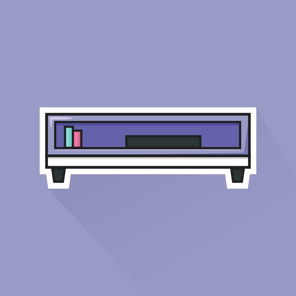 illustration vecteur de violet la télé bureau dans plat conception