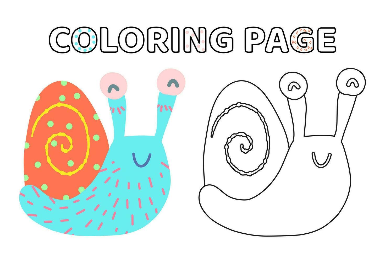 livre coloration, dessin animé escargot vecteur