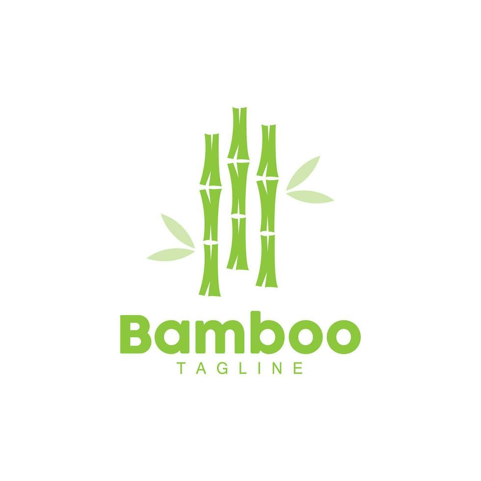 bambou logo, Panda nourriture vert plante vecteur, Facile minimaliste conception, illustration élément modèle vecteur