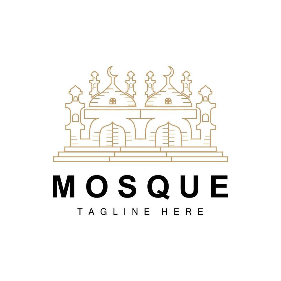 mosquée logo, islamique culte conception, eid Al fitr mosquée bâtiment vecteur icône modèle, Ramadan, eid Al adha