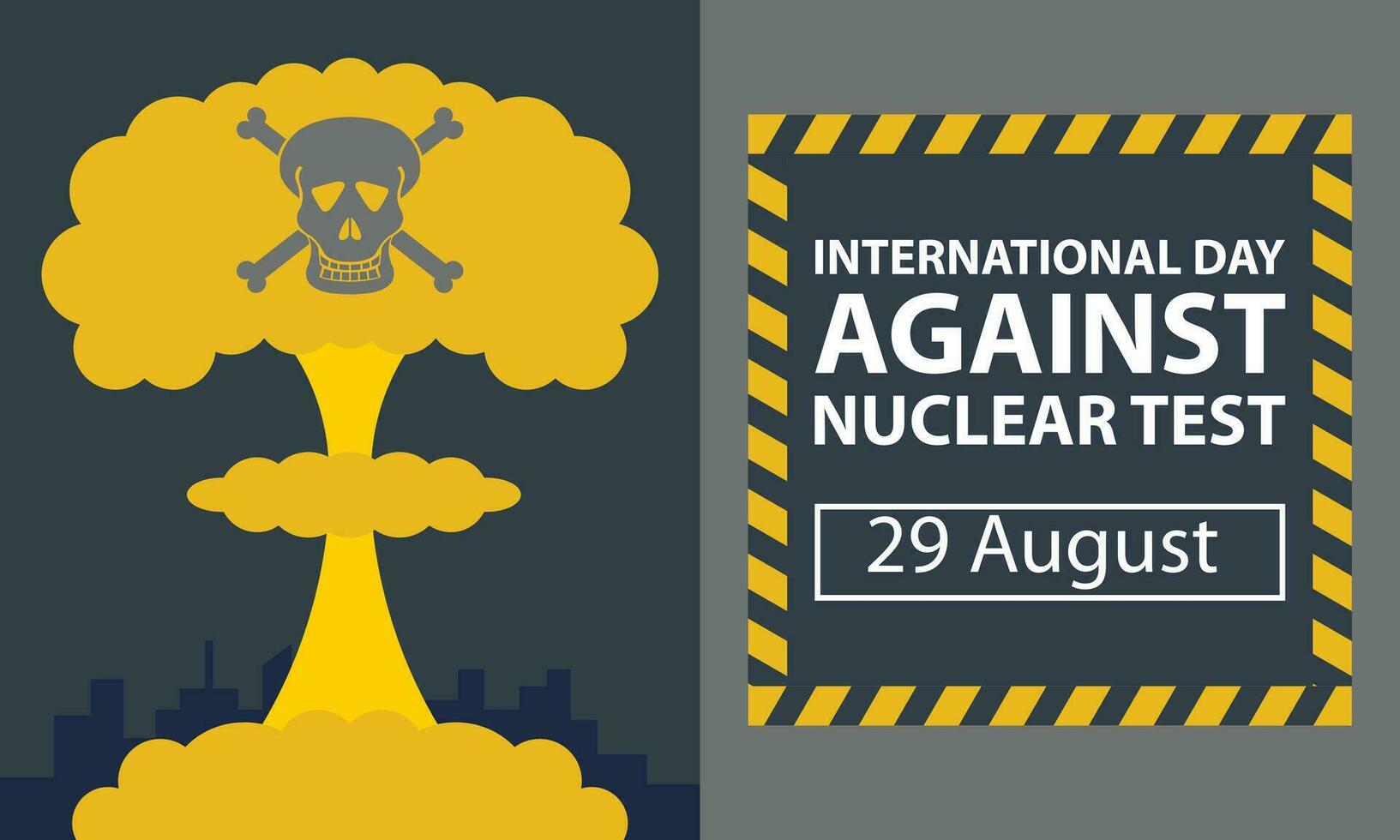 illustration vecteur graphique de nucléaire réacteur explosion dans le milieu de le ville, montrant le symbole de décès, parfait pour international jour, international journée contre nucléaire test, célébrer.