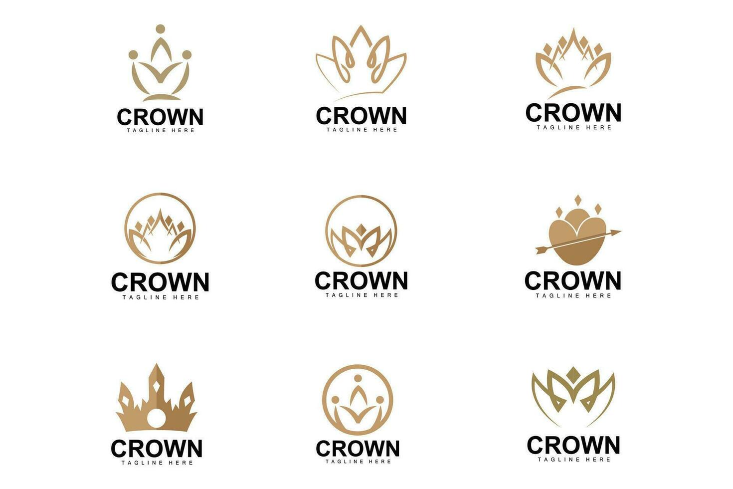 couronne logo, Royal Roi vecteur, minimaliste Facile conception, illustration symbole vecteur