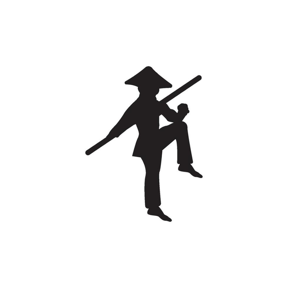 kungfu symbole icône, logo illustration vecteur modèle.