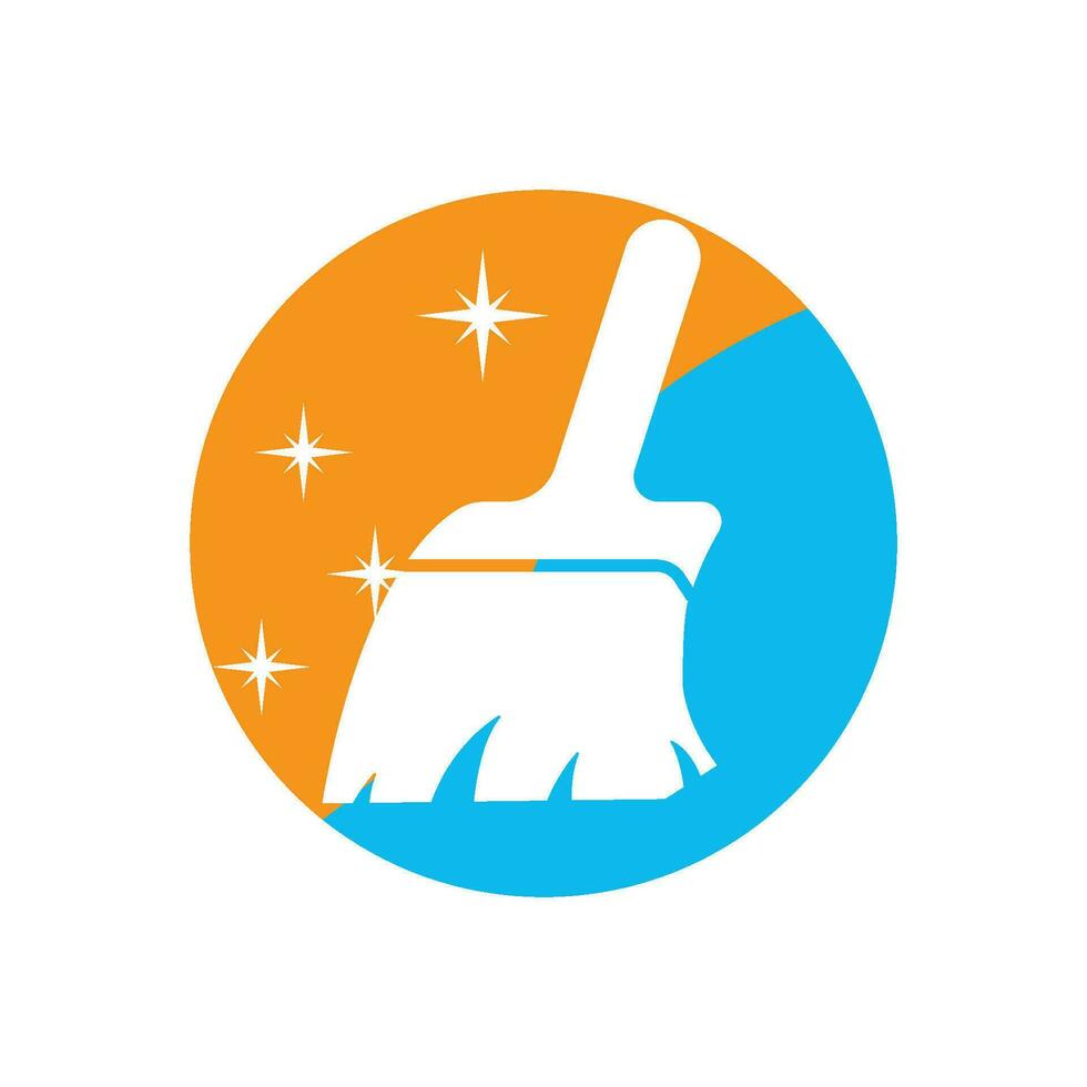nettoyage outil balai icône logo, vecteur illustration modèle conception.
