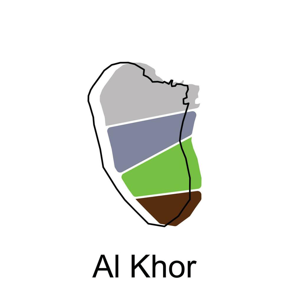 Al khor carte plat vecteur illustration, contour carte de Qatar vecteur conception modèle. modifiable accident vasculaire cérébral