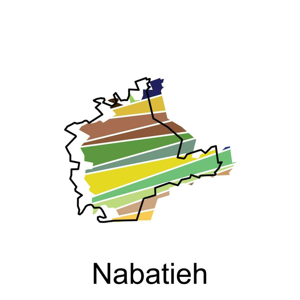 carte de nabatieh illustration conception modèle, noir caractères conception sur blanc Contexte vecteur