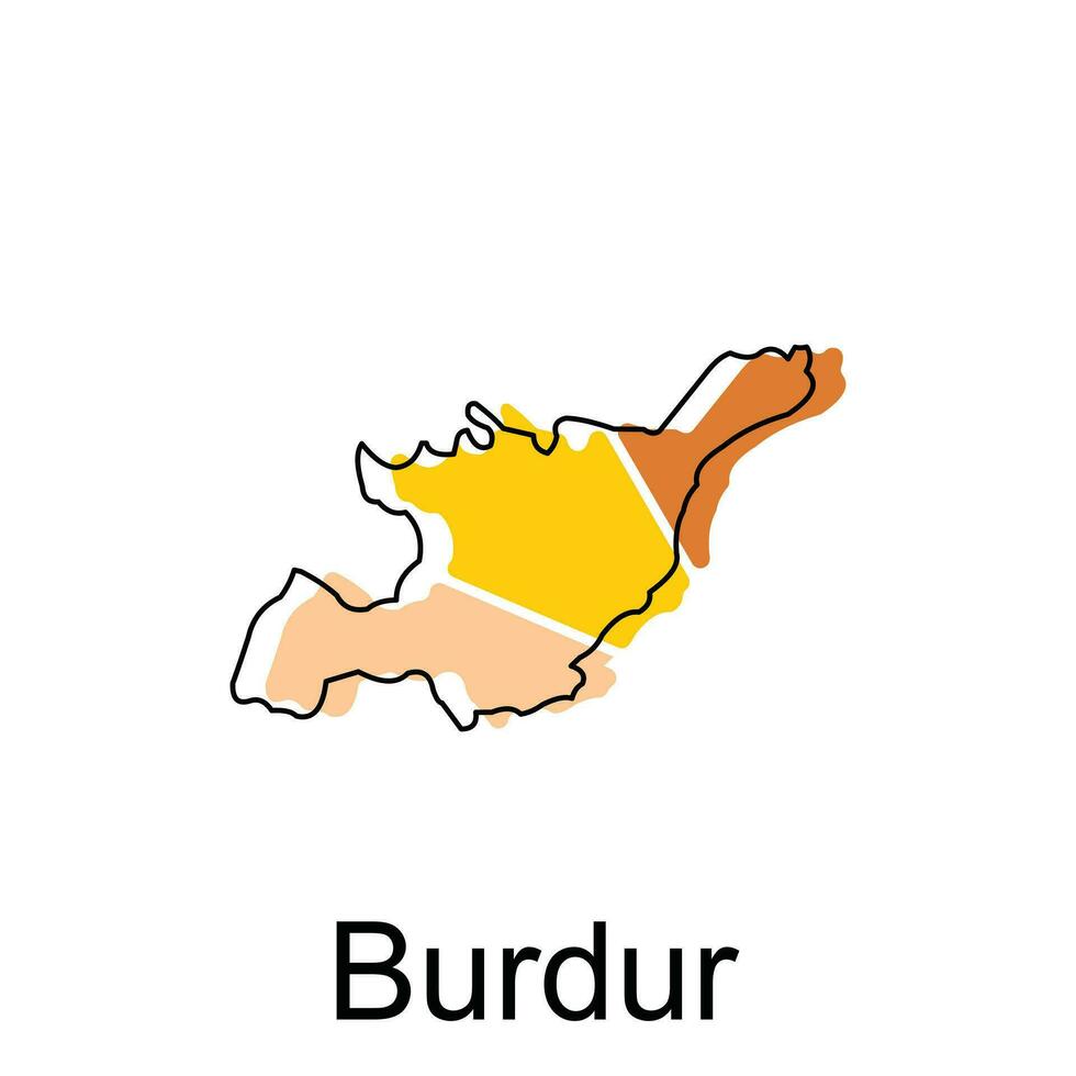 carte de burdur illustration conception. dinde monde carte international vecteur modèle