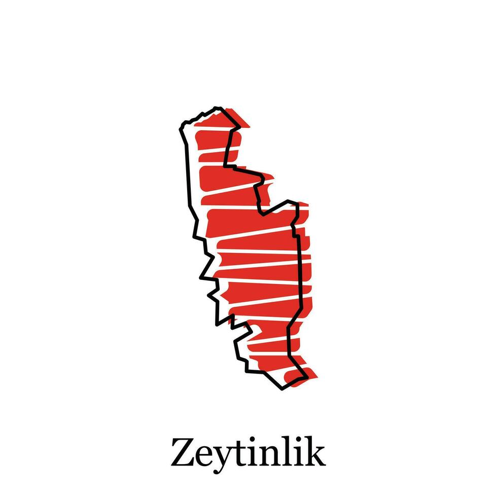 carte de zeytinlik avec nommé Régions et Voyage Icônes, pays carte pour infographie conception modèle vecteur