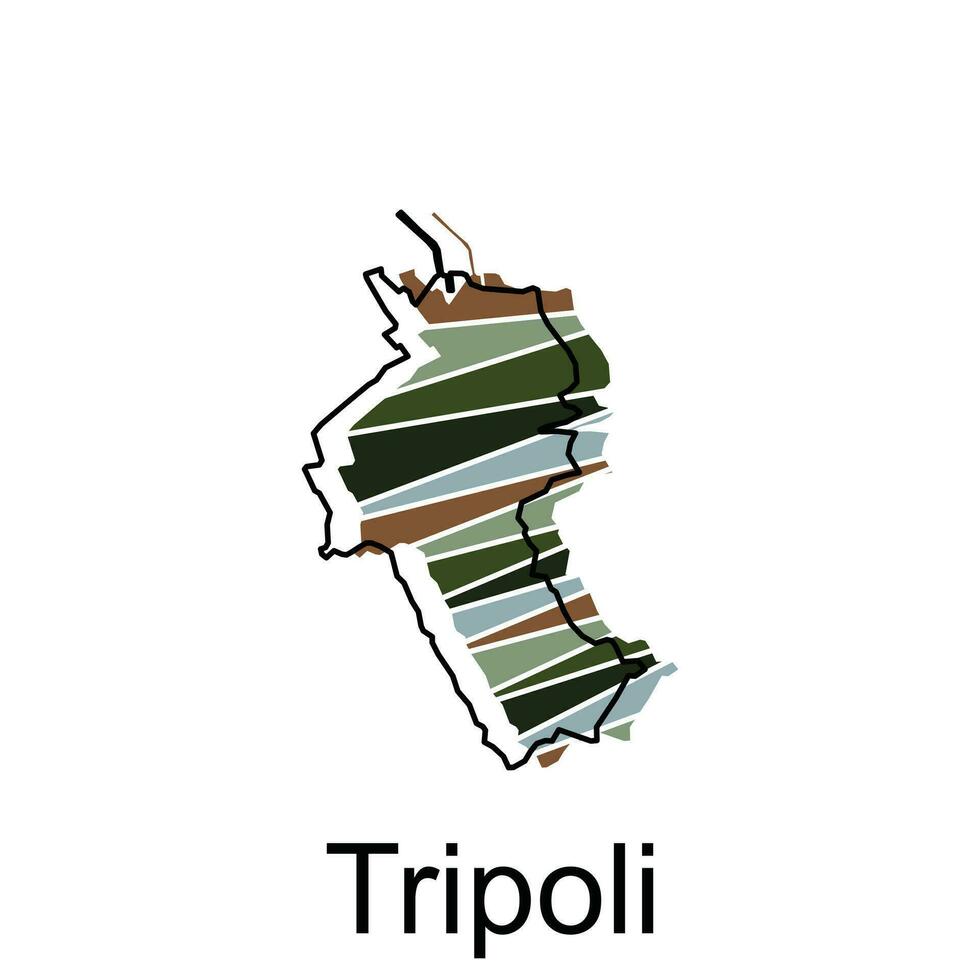 carte de Tripoli illustration conception modèle, noir caractères conception sur blanc Contexte vecteur