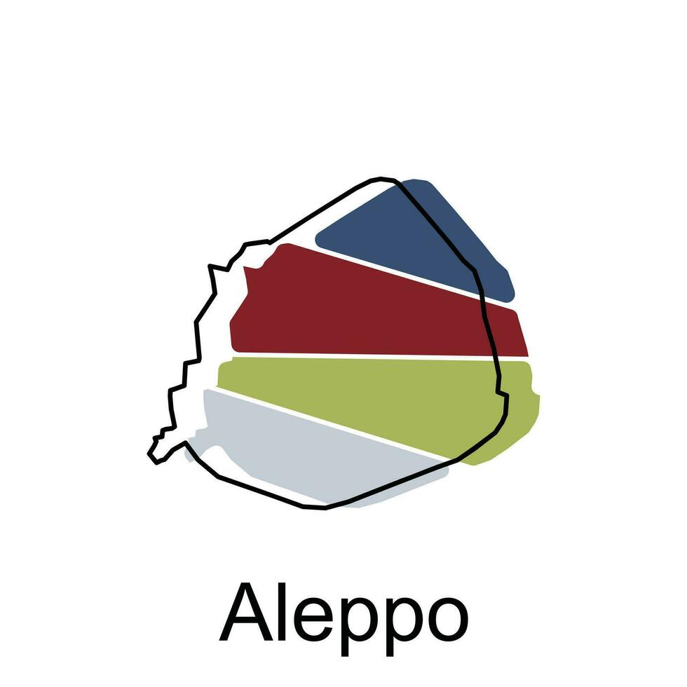 aleppo carte vecteur, carte de Syrie très détaillé frontière carte, illustration conception modèle vecteur