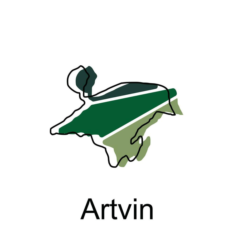 carte de artvin illustration conception. dinde monde carte international vecteur modèle