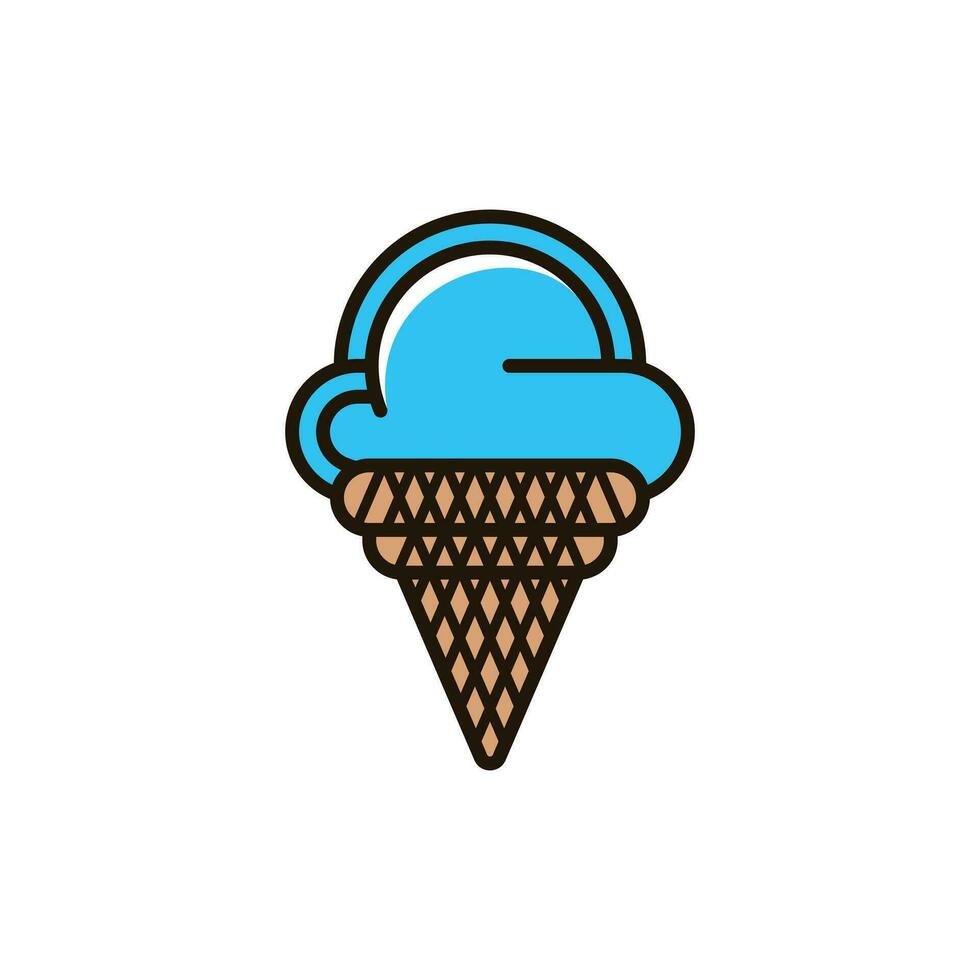 nuage la glace crème Facile logo conception modèle, la glace crème logo, nuage logo, vecteur