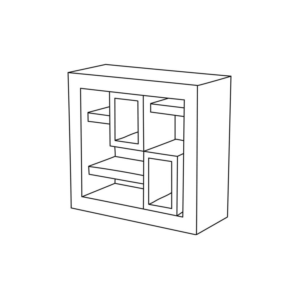 meubles conception de étagère ligne Facile minimaliste conception modèle, vecteur symbole, signe, contour illustration.