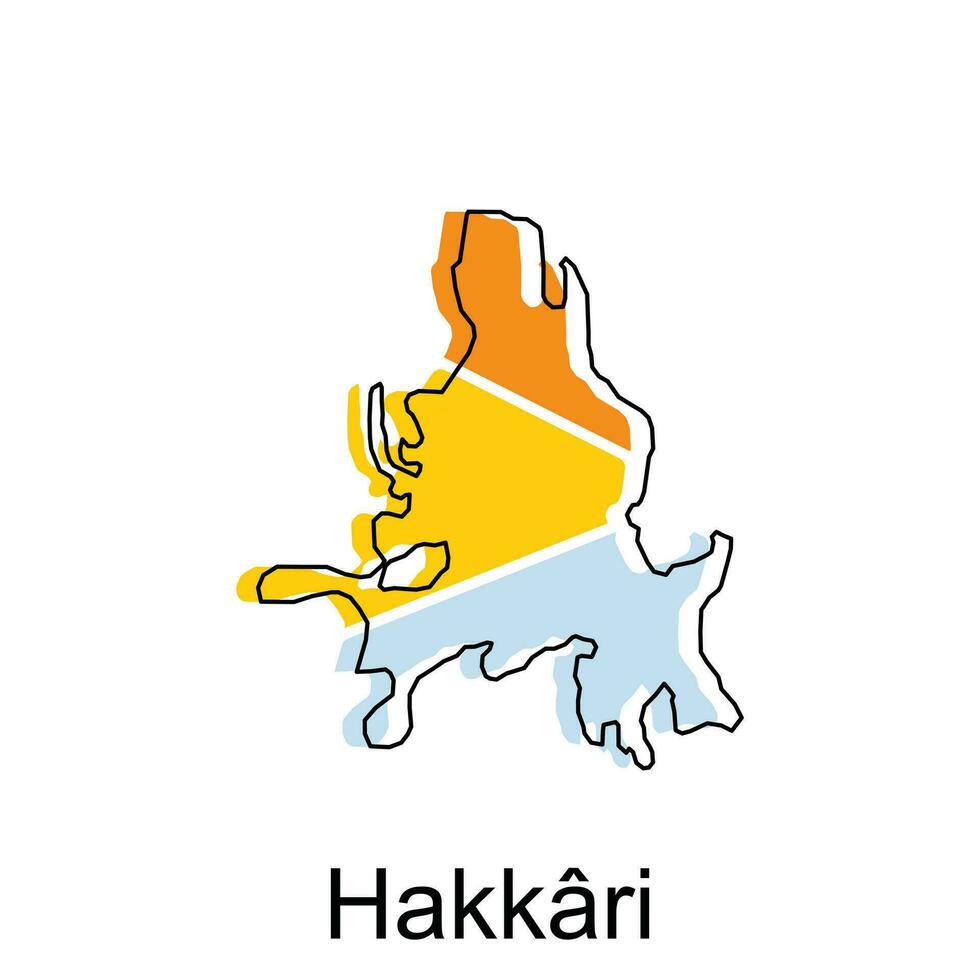 carte de hakkari illustration conception. dinde monde carte international vecteur modèle