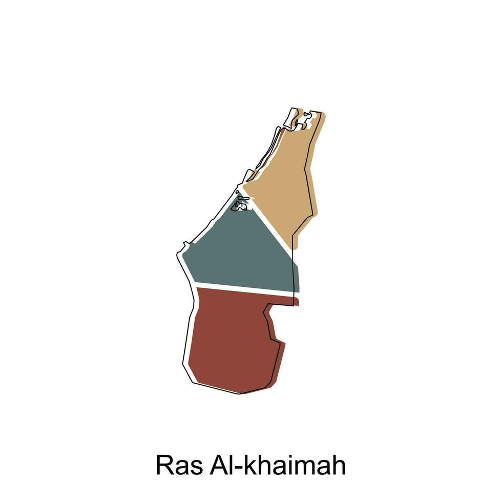 carte de ras Al khaimah Province de uni émirat arabe illustration conception, monde carte international vecteur modèle avec contour graphique esquisser style isolé sur blanc Contexte