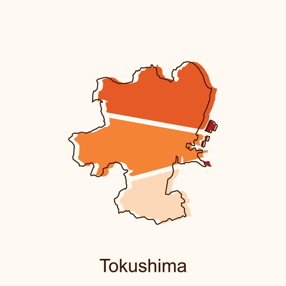 vecteur carte de tokushima moderne contour, haute détaillé vecteur carte Japon illustration vecteur conception modèle, adapté pour votre entreprise