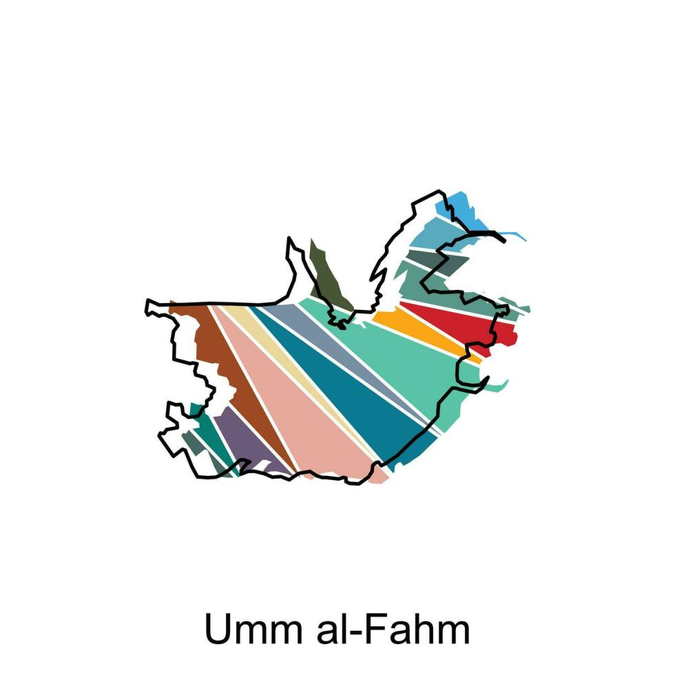 détaillé carte de euh Al fahm ville administratif zone. vecteur illustration conception modèle. paysage urbain