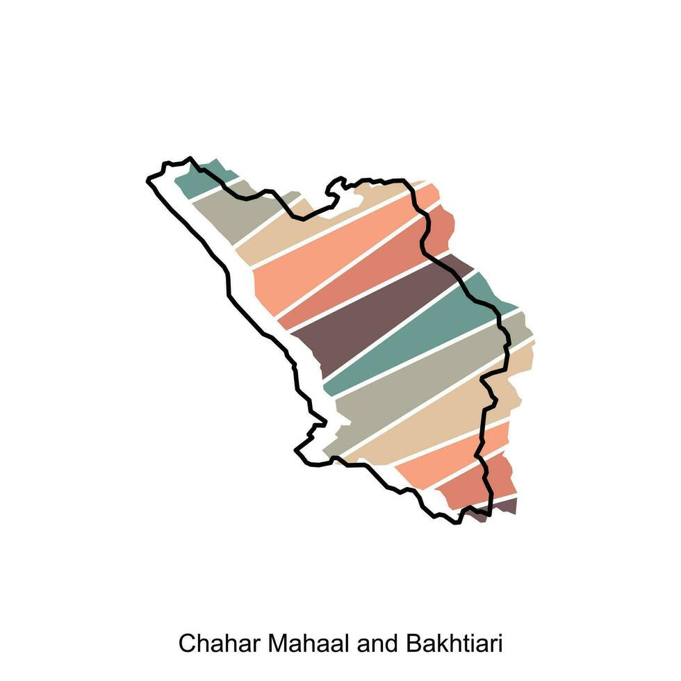 vecteur fichier carte de chahar mahaal et bakhtiari, J'ai couru Régions carte illustration conception modèle