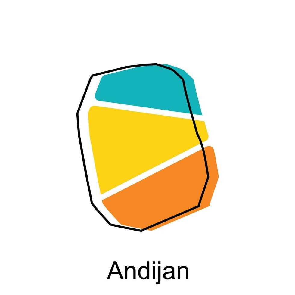 carte de andijan vecteur illustration sur blanc arrière-plan, illustration vecteur conception modèle, adapté pour votre entreprise