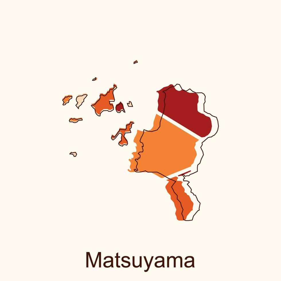 carte de matsuyama vecteur conception modèle, nationale les frontières et important villes illustration