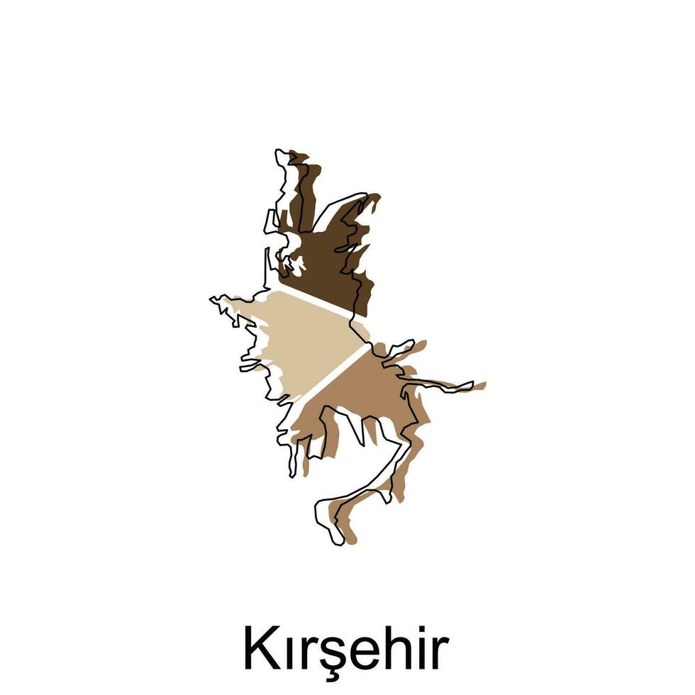 carte de kirsehir Province de Turquie, monde carte international vecteur modèle avec contour graphique esquisser style isolé sur blanc Contexte