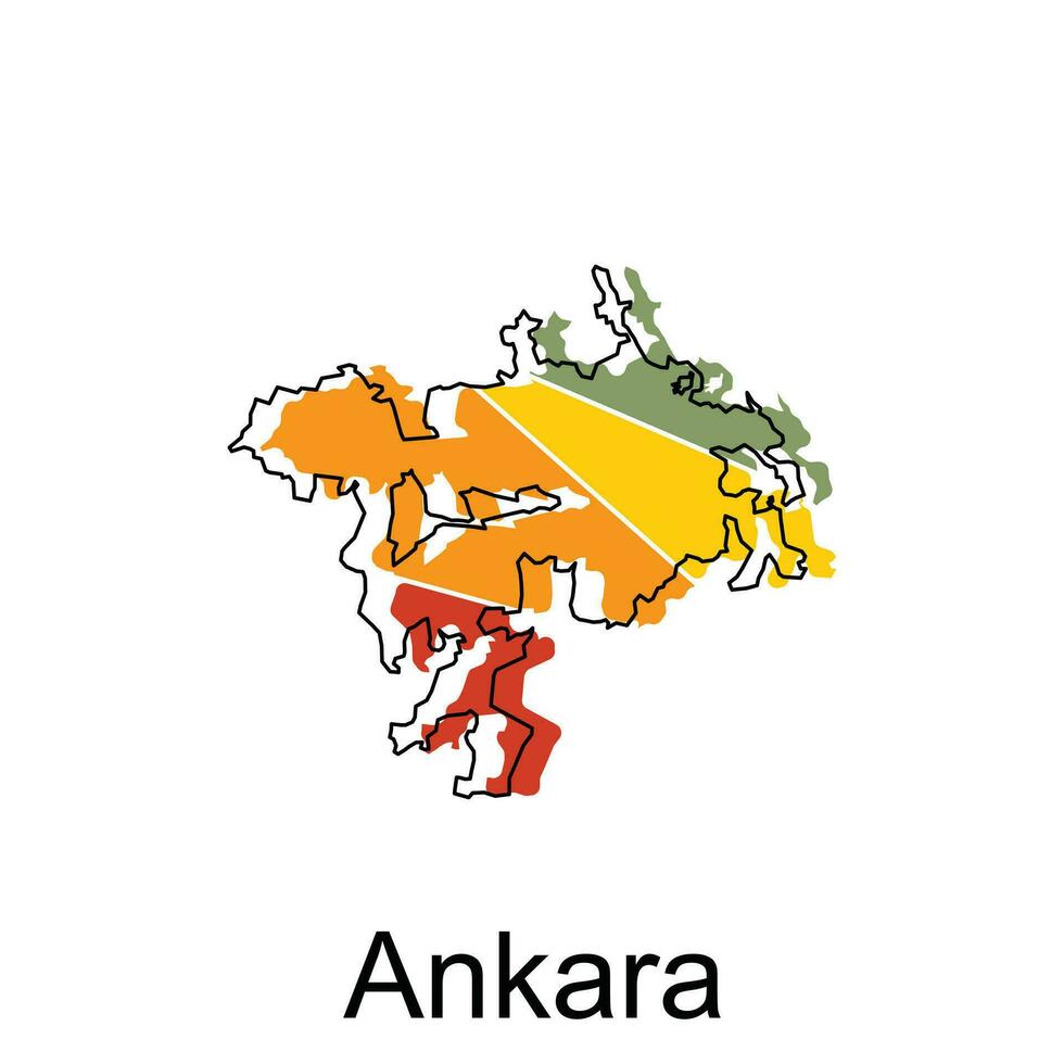 Ankara carte sur blanc arrière-plan, dinde carte plat icône, vecteur illustration conception modèle