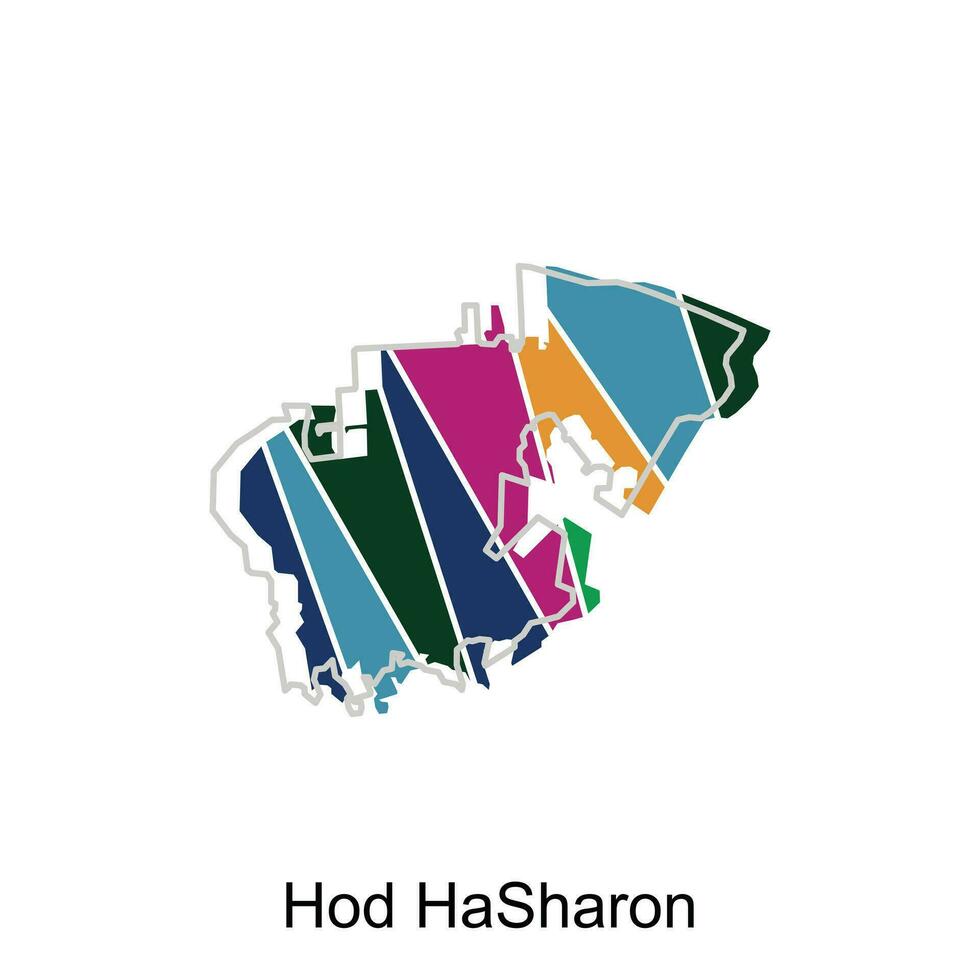 hotte hasharon carte icône vecteur illustration conception modèle, stylisé vecteur Israël carte montrant gros villes