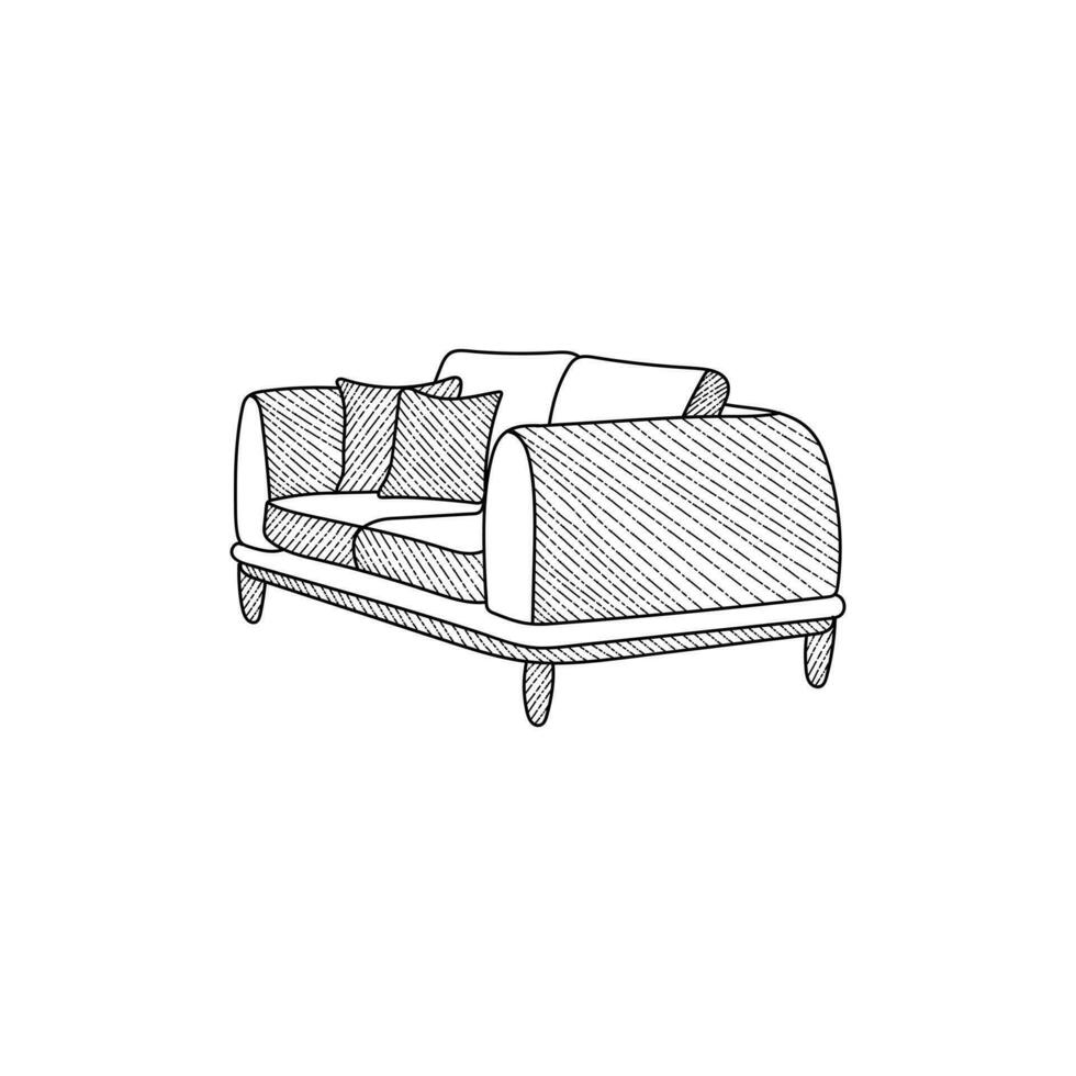 canapé icône vecteur minimaliste meubles logo conception, confortable canapé Icônes. plat conception style