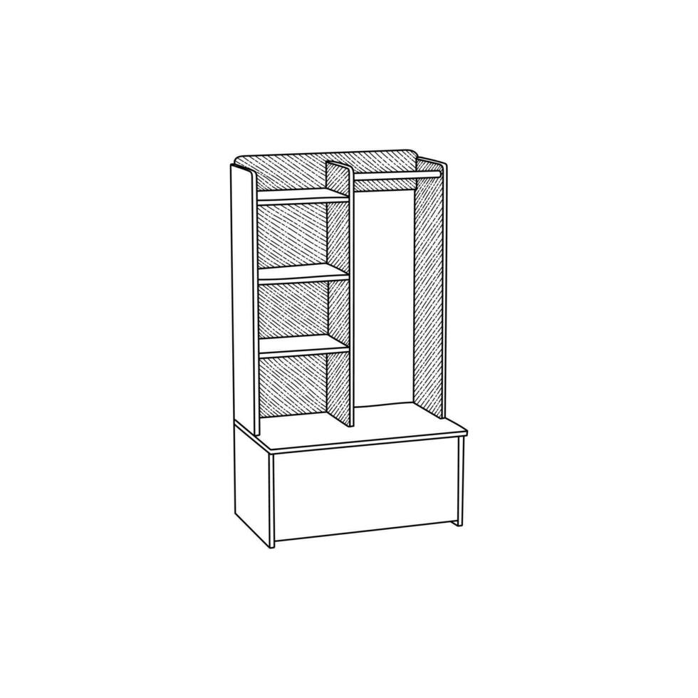 ligne meubles de étagère icône concept illustration modèle, logo pour votre entreprise vecteur
