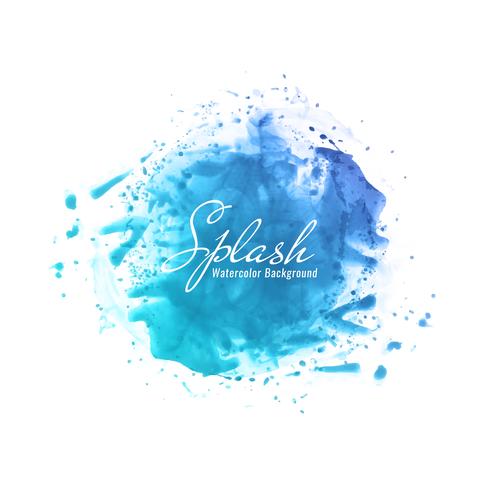 Aquarelle abstraite splash bleu vecteur