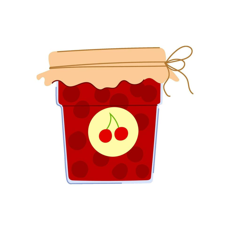 sucré confiture pot dessin animé vecteur illustration