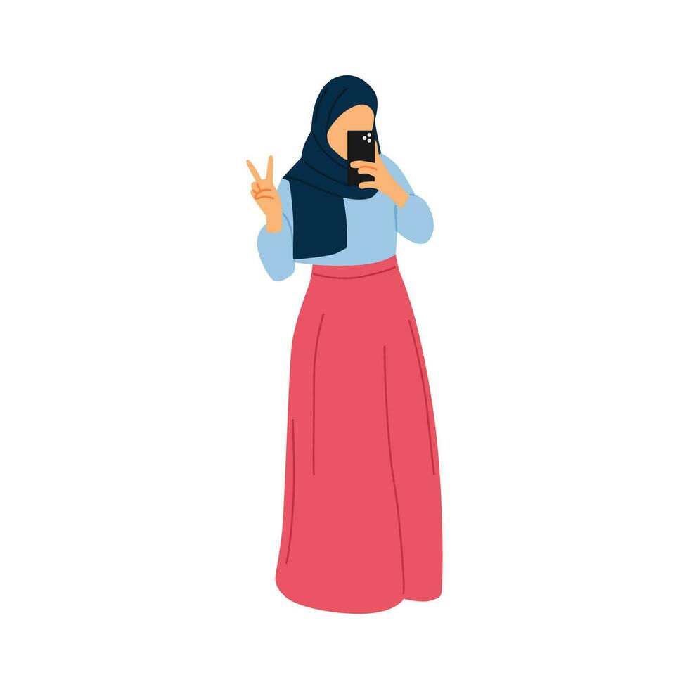 vecteur illustration de musulman femme portant hijab