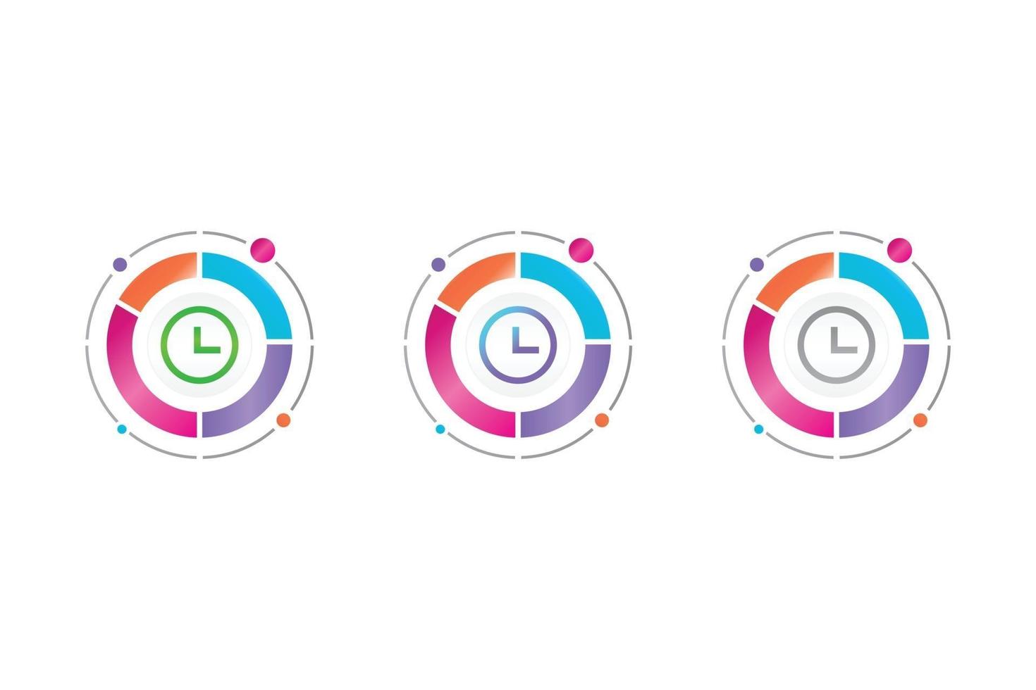 icône de temps dans le diagramme circulaire vecteur